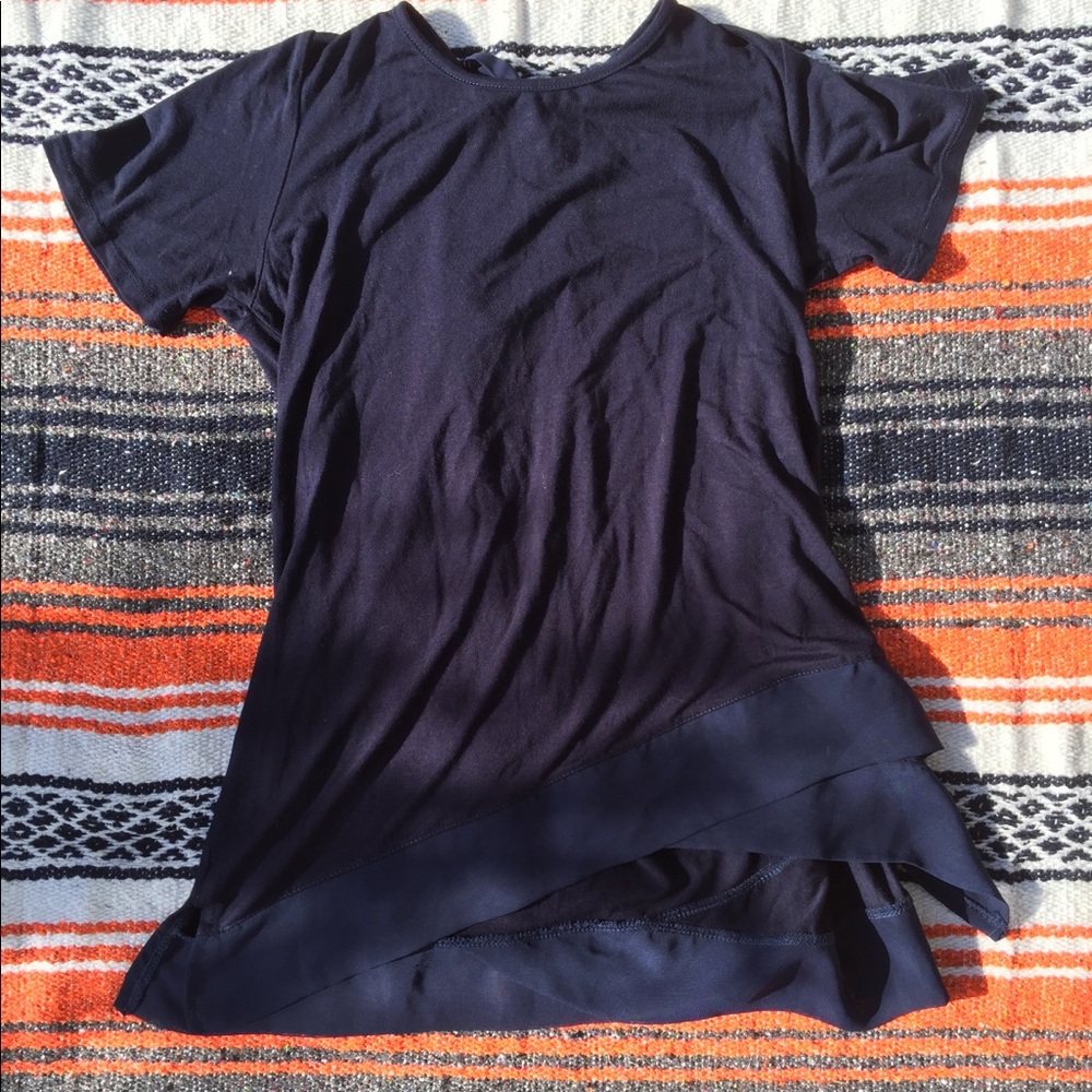Pebble and Stone Navy Tee Shirt With Bow